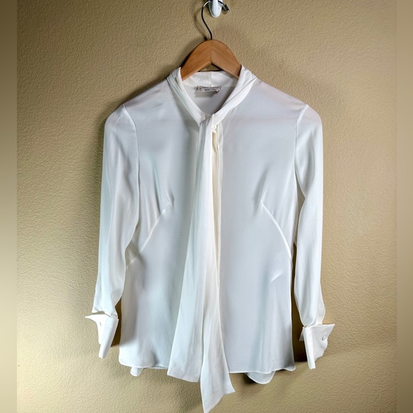 Alexander McQueen Tops - Alexander McQueen Silk Bow Blouse in Cream